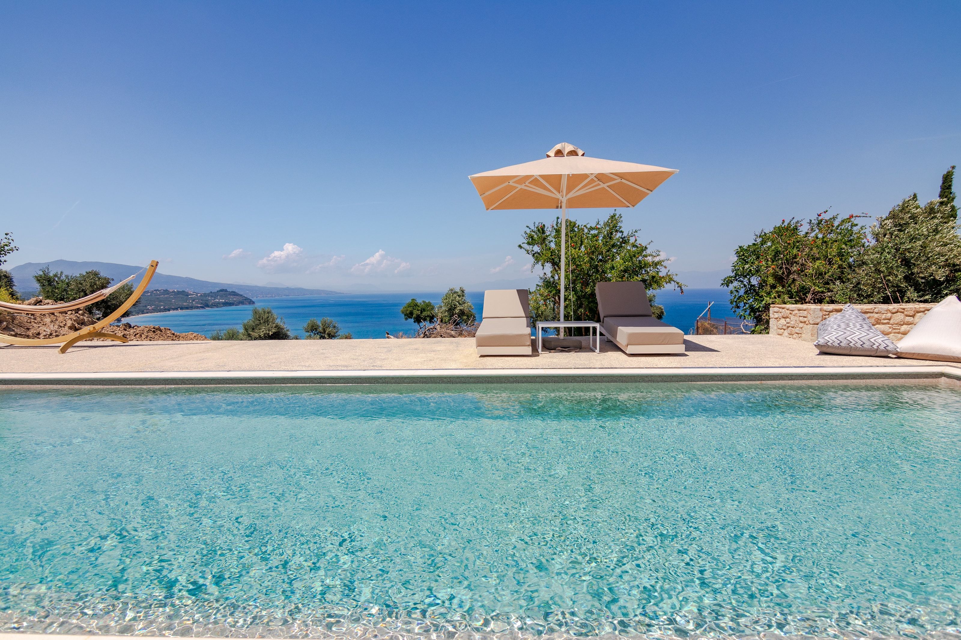The pool edge, the hammock and the Messinian Gulf